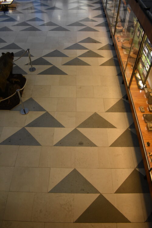 Triangular motives in the floor are a symbol of the view of the Tatra peaks