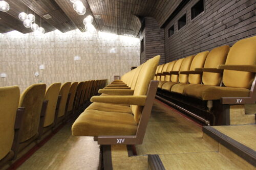 Original seating in the cinema and theatre hall with new upholstery